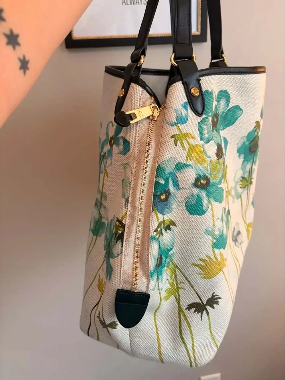 Lauren Ralph Lauren Floral Print Canvas Tote Bag